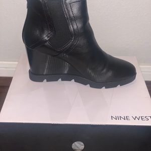 Black wedge bootie